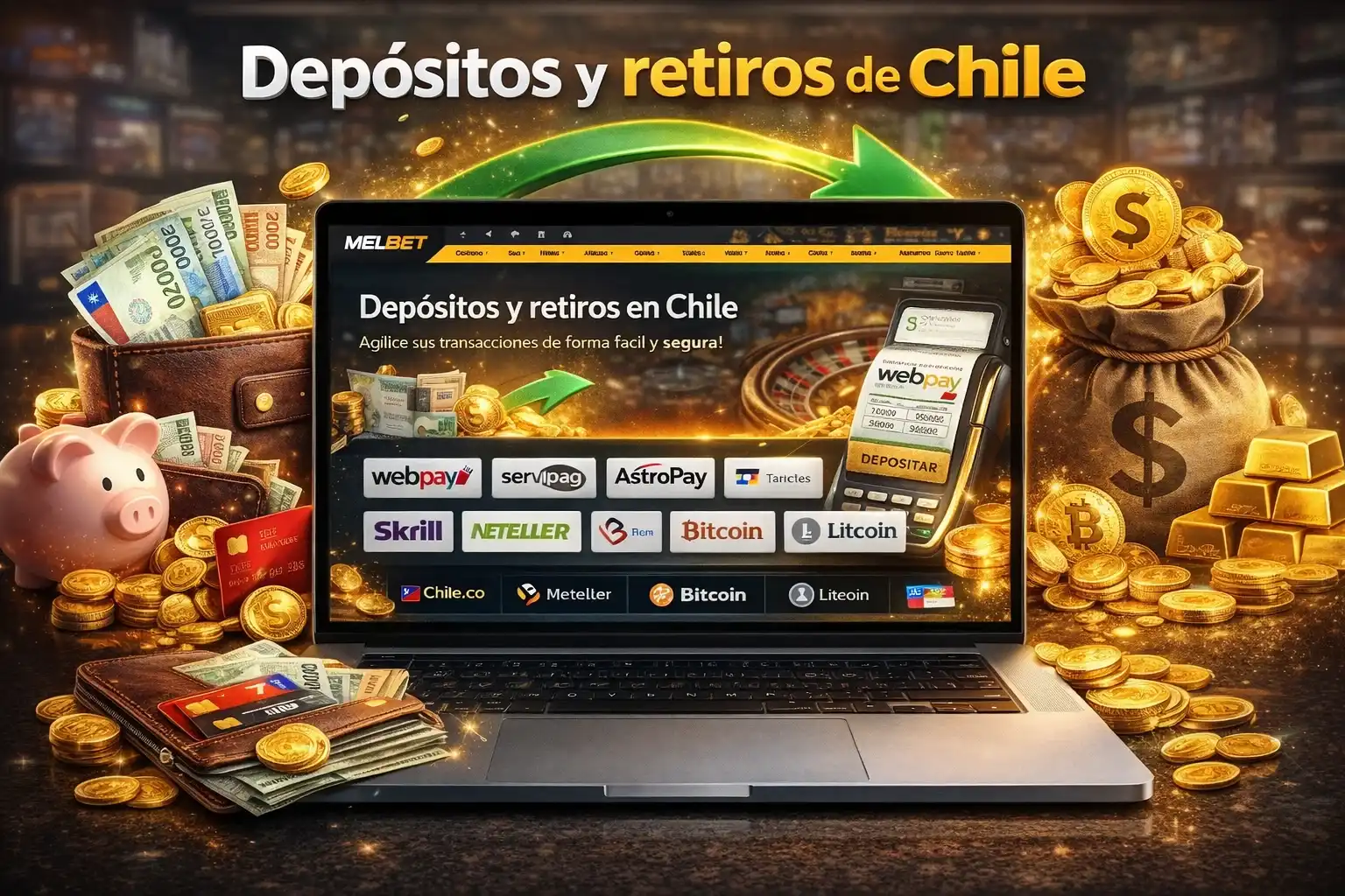 Depósitos y retiros de dinero en Melbet Chile